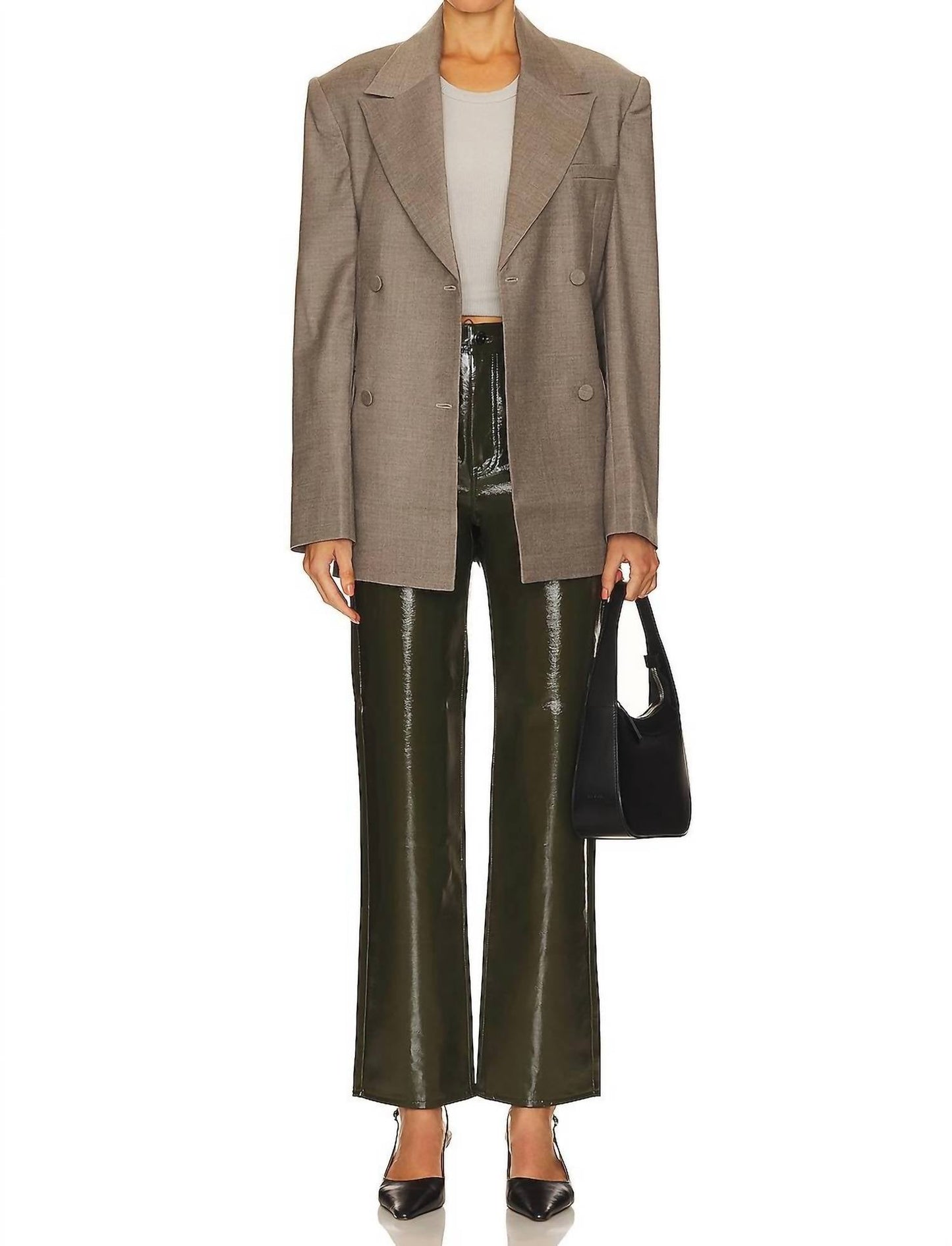 Pistola - Cassie Faux Leather Straight Fit Jeans