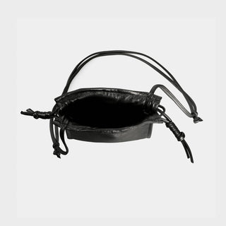 Lemiz - Bolsa feminina mini Bowie com cordão e tiracolo de couro