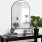 24x36 Inch Black Metal Framed Arched Bathroom Mirror