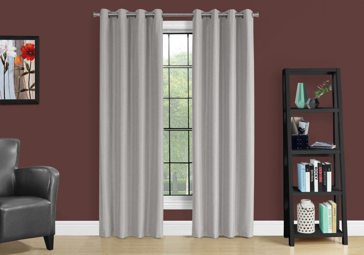 2 Pieces Set Room Darkening Curtain Panels with Grommet