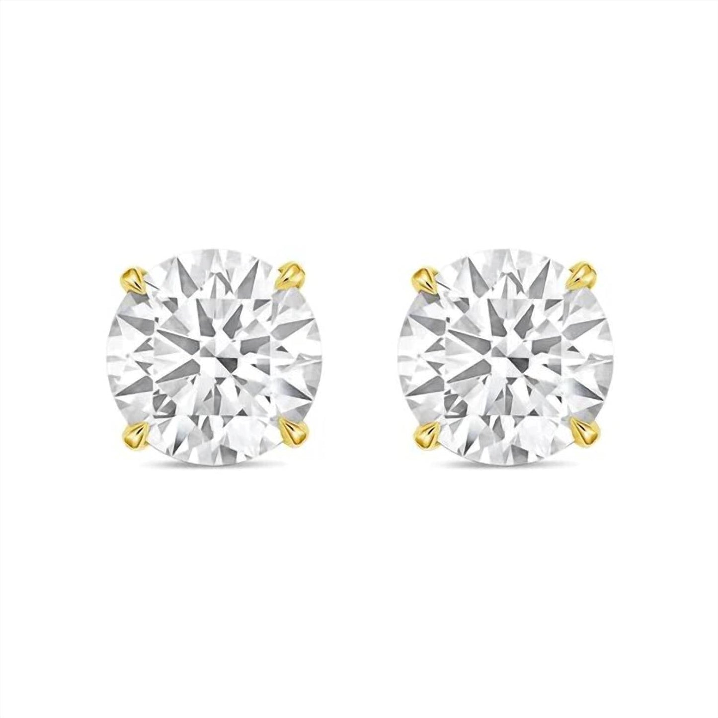 Diana M Jewels - 2.00 Cts Round Lab Diamond Stud Earrings