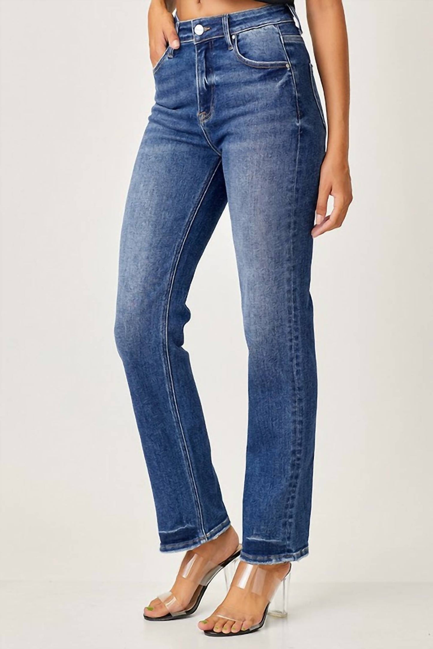 Risen - Midrise Slim Relaxed Straight Jeans