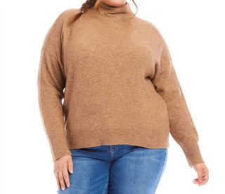 Karen Kane - Suéter Plus Size com Gola Simulada
