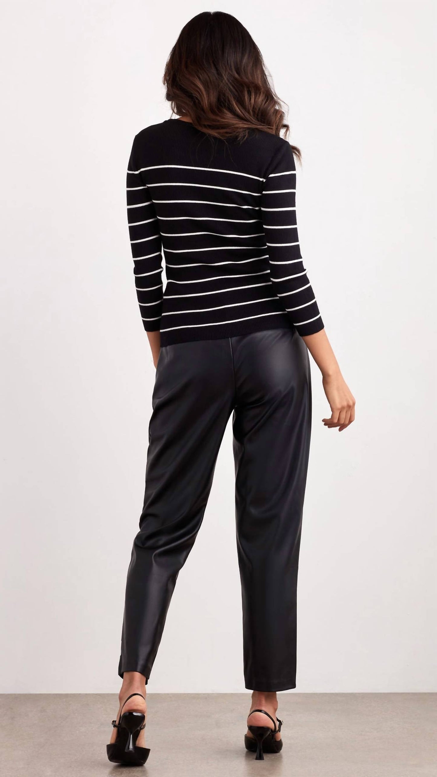Ellen Tracy - Pleated Faux Leather Pant
