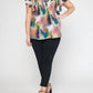 Entro - V-Neck Ruffle Sleeve Top