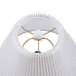 Textured Ceramic Table Lamp with Fluted Fabric Shade - White