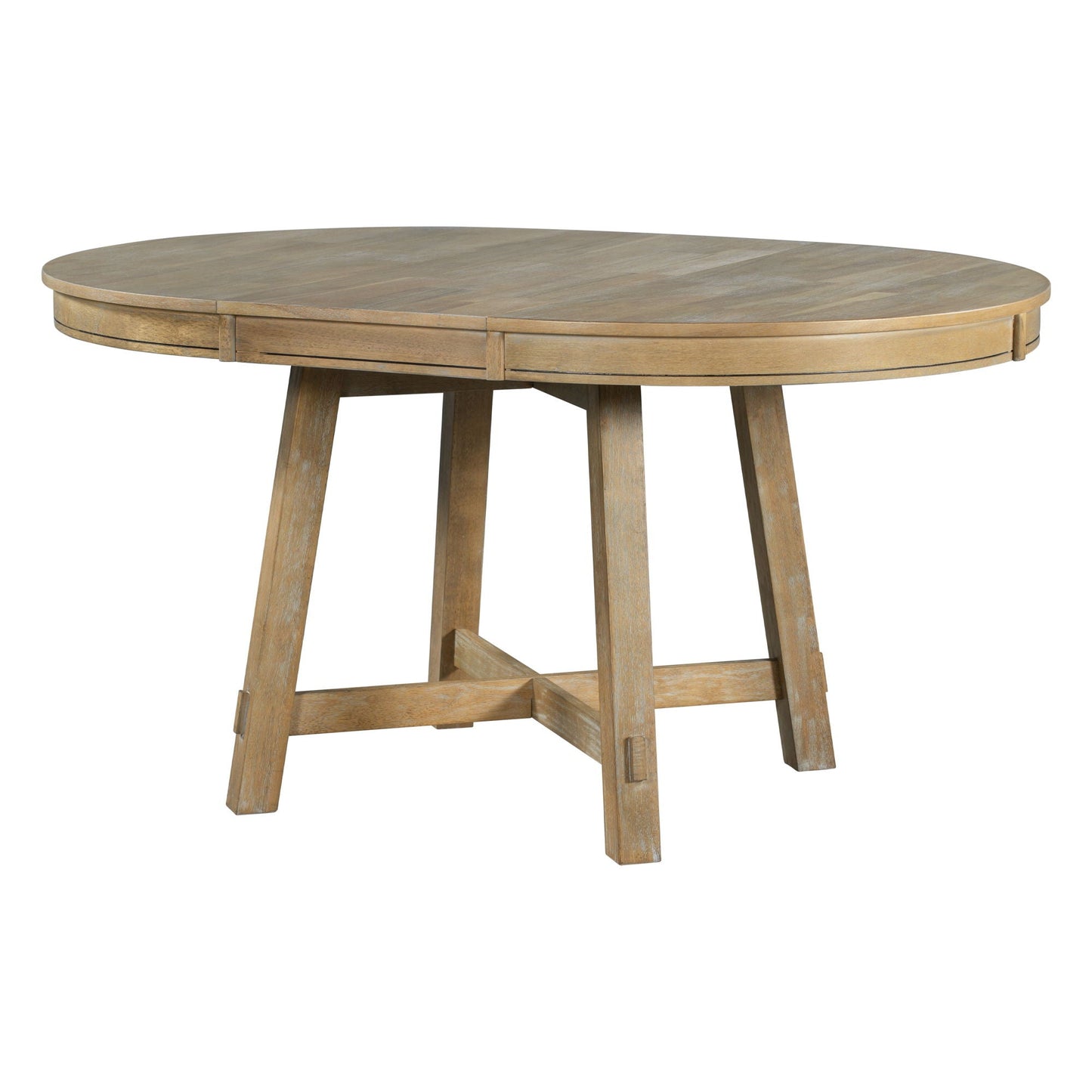 Gia Round Extendable Dining Table with 16" Leaf Wood