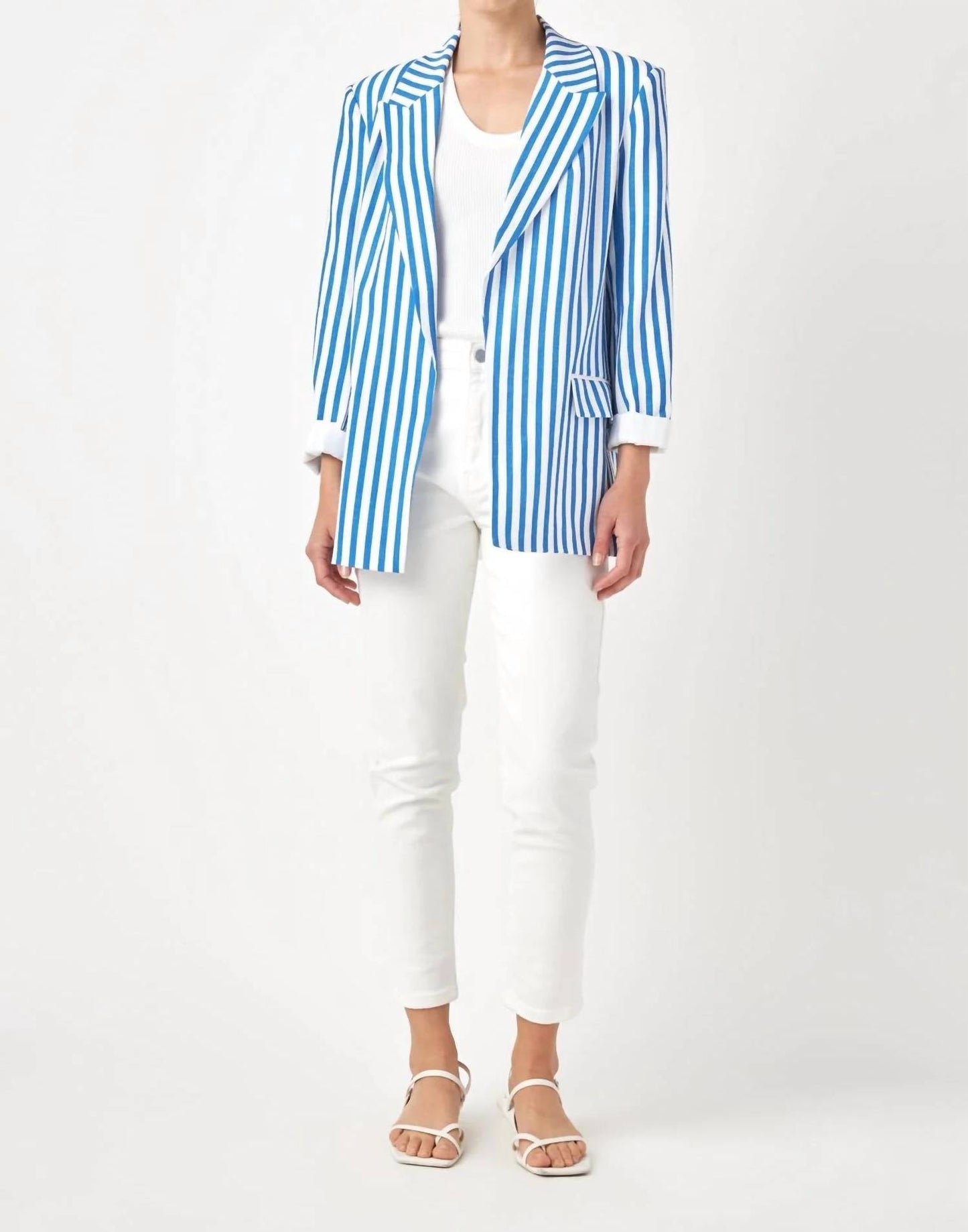 2.7 August Apparel - Callie Striped Blazer