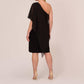 Adrianna Papell - One Shoulder Chiffon Cape Midi Dress
