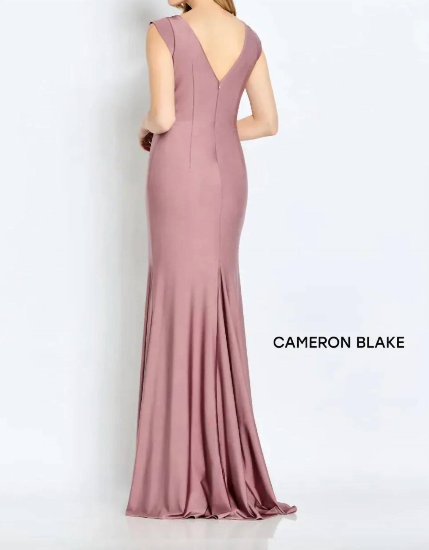 Cameron Blake - Sleeveless Jersey Sheath Gown