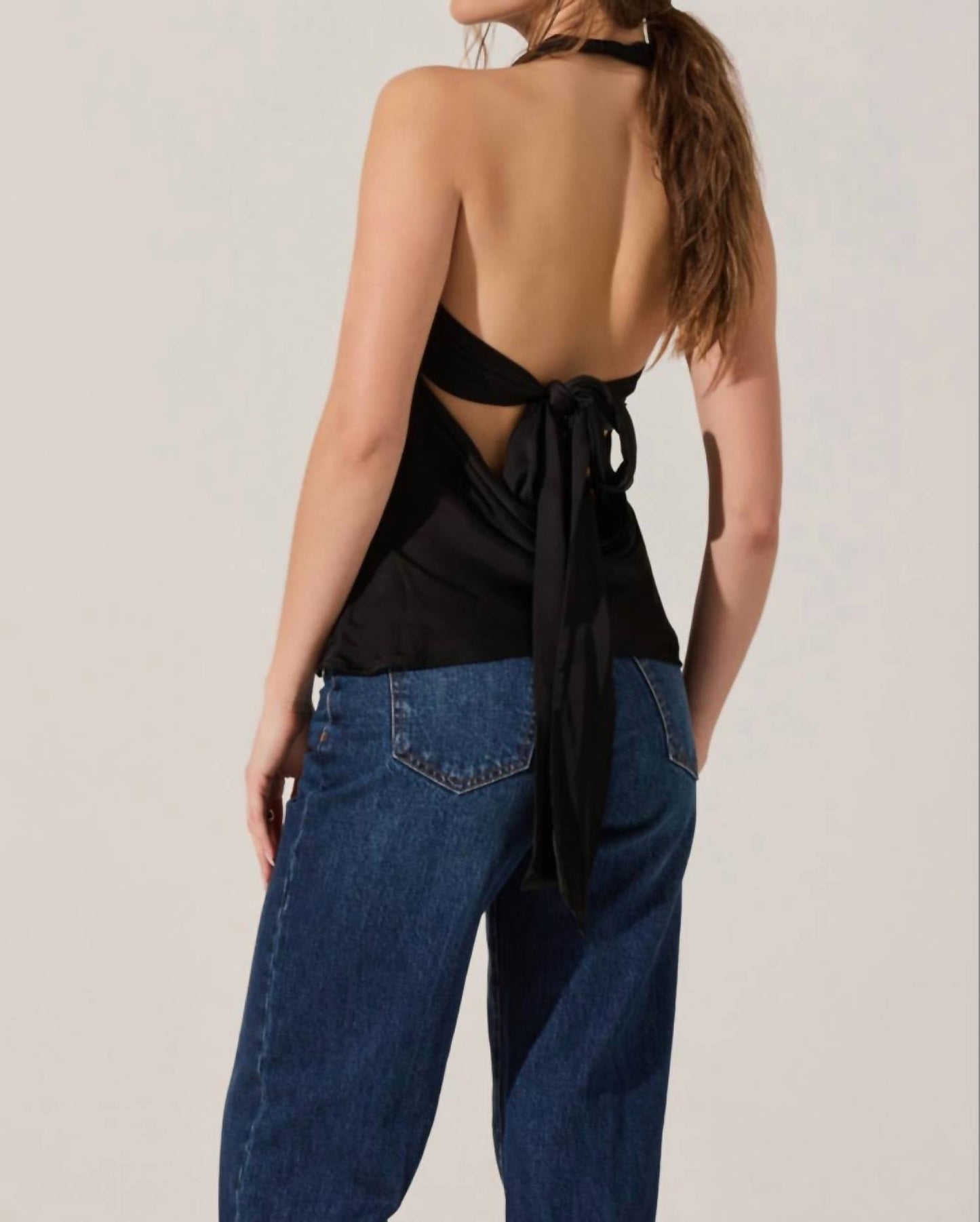 Astr - Zelenka Cowl Neck Halter Top