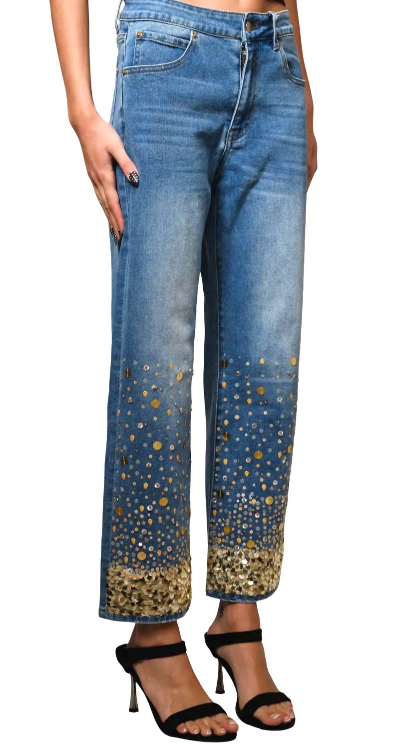 Blue B - Sequin Straight Leg Jeans