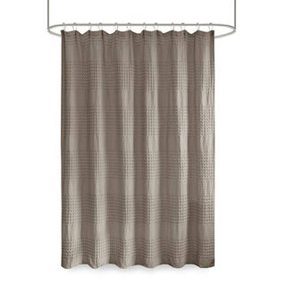 Olliix - CORTINA DE CHUVEIRO SÓLIDA COM TEXTURA WAFFLE SUPER ARLO