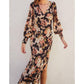 Dress Forum - Midnight Floral Long Sleeve Midi Dress