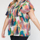Entro - V-Neck Ruffle Sleeve Top