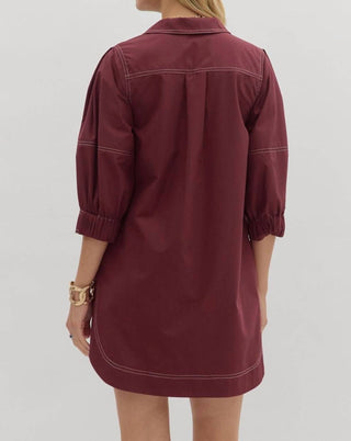 Entro - Zip Lantern Sleeve Mini Dress