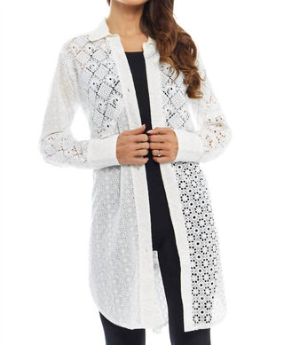 Adore - Cardigan Duster de algodão bordado da Jazzy