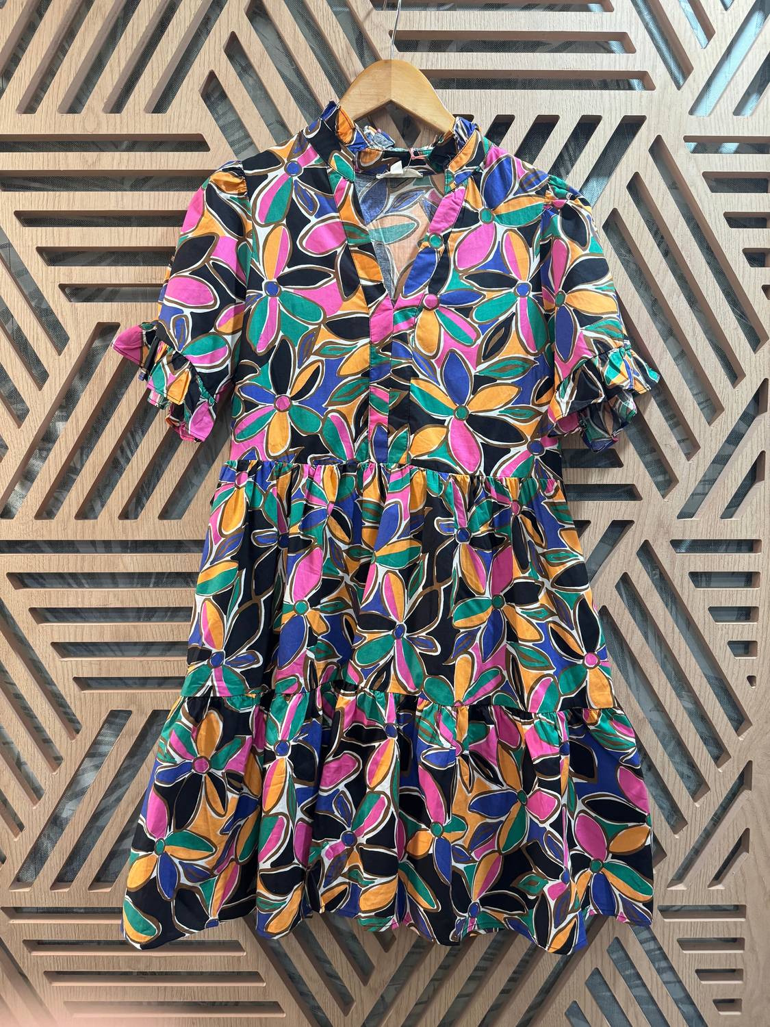 Entro - Colorful Flowers Short Dress