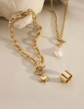 Eklexic - Colar feminino com pingente de pérola barroca e micro real