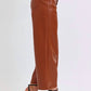 Judy Blue - High Rise Tummy Control Faux Leather Crop Wide Leg Jeans