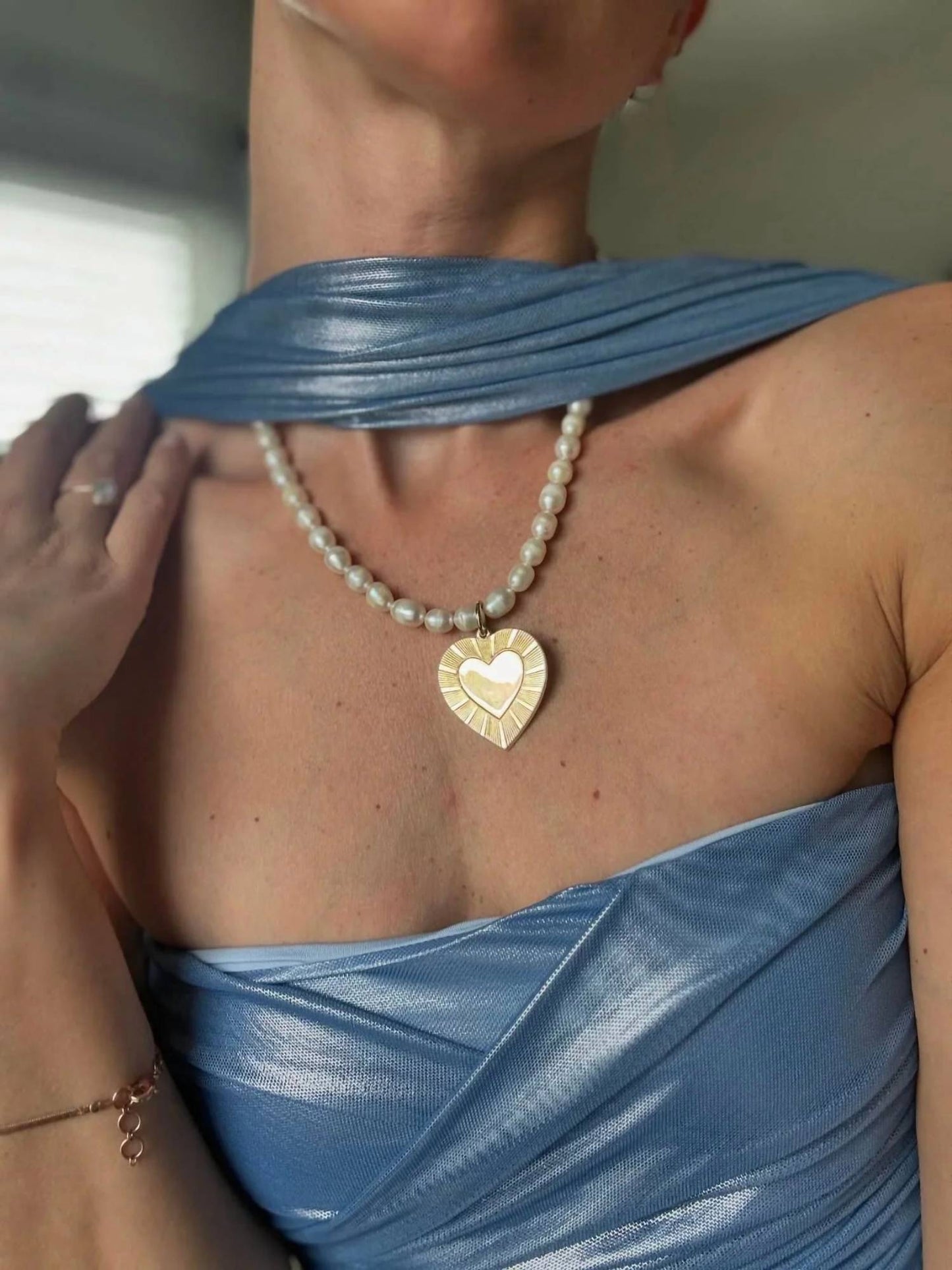 Eklexic - Women's Pearl & Hildegard Pendant Necklace