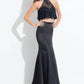 Rachel Allan - Lace Stretch Satin Two-piece Gown