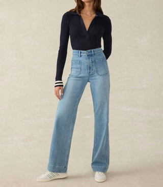 Faherty - Calça com bolso de remendo elástico Terry