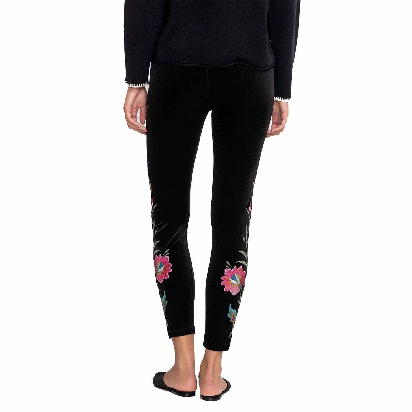 Johnny Was - Sidonia Velvet Floral Embroidery Pant