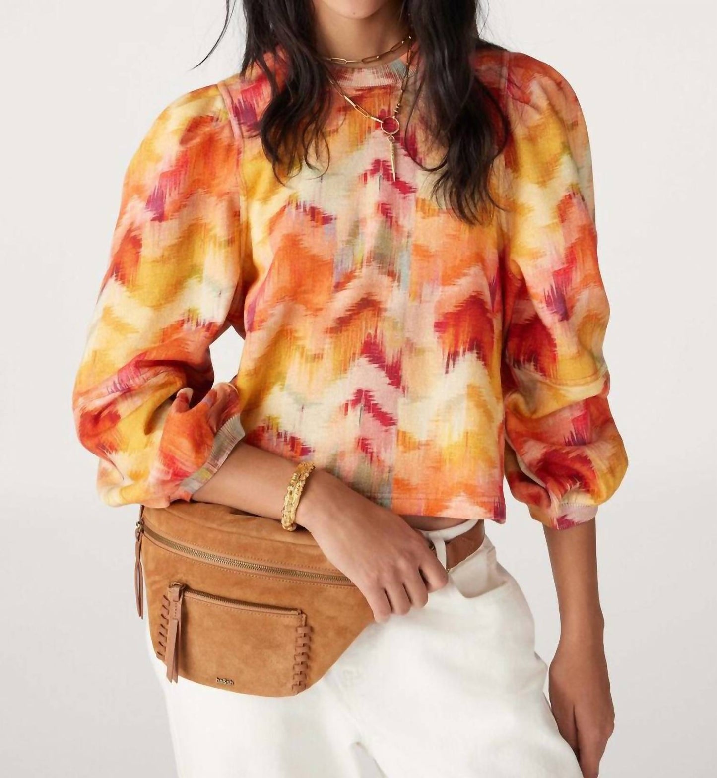 Ba&Sh - Primrose Puff Sleeve Sweatshirt Top