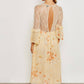 Topshop - Floral Print Lace Rhinestones Ruffle Midi Dress