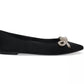 Steve Madden - Women's Pointed Toe Rhinestone Bow Slip On Flat