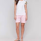 Charlie B - Crew Neckline Crochet Sleeve Top