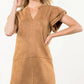 Thml - Flutter Sleeve Suede Midi Dress