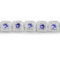 1.10 Carat Genuine Tanzanite .925 Sterling Silver Bracelet
