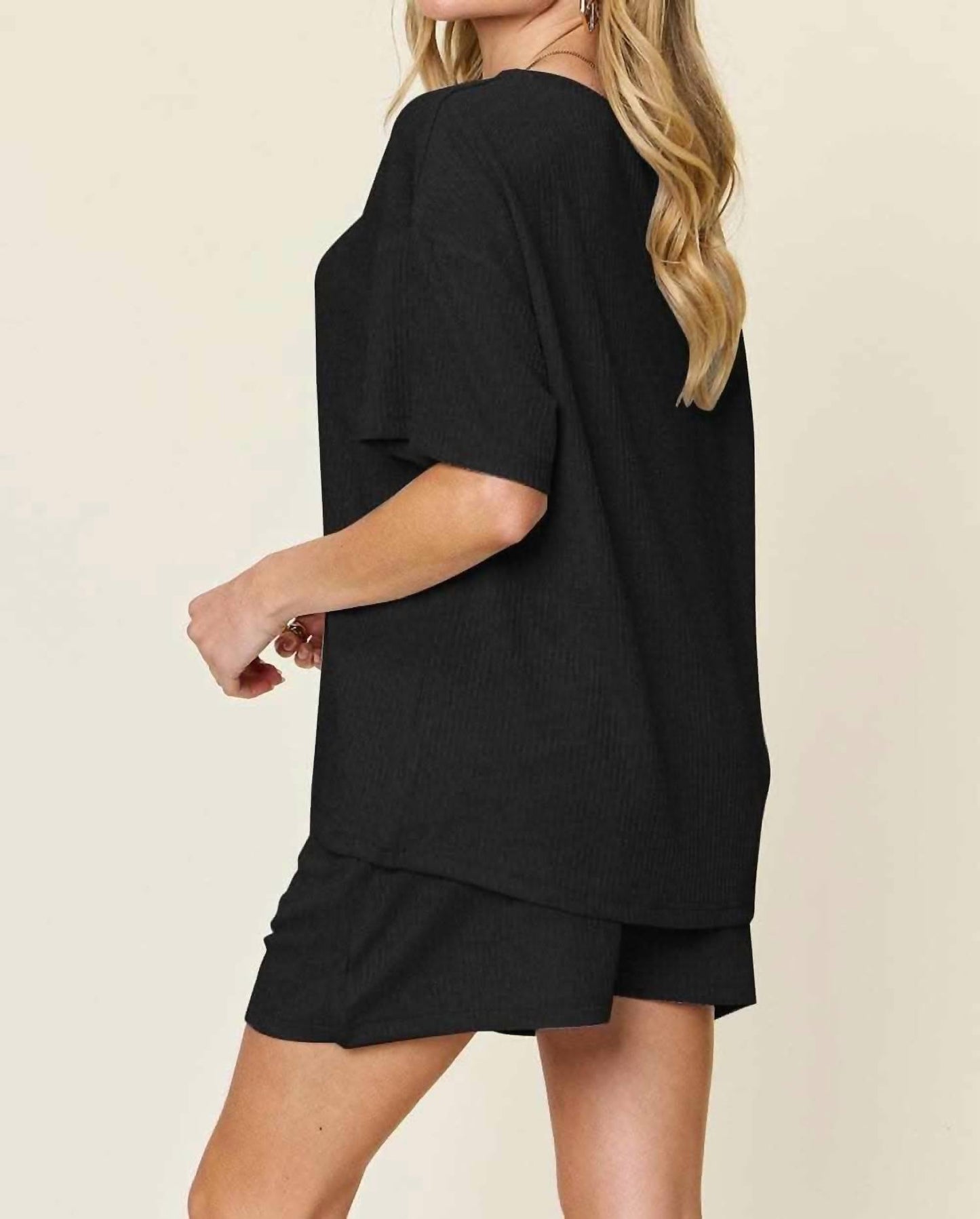 Double Take - Cozy Comfy Fit T-shirt & Shorts Set