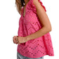 Molly Bracken - Ruffle Sleeve Eyelet Top