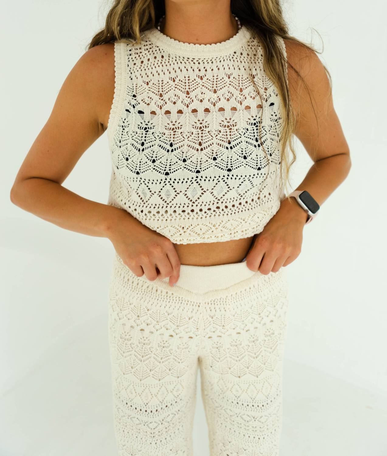 Wildflower - Women's Crochet Top And Pants Set