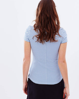 Free People - Camiseta de manga curta com recorte listrado