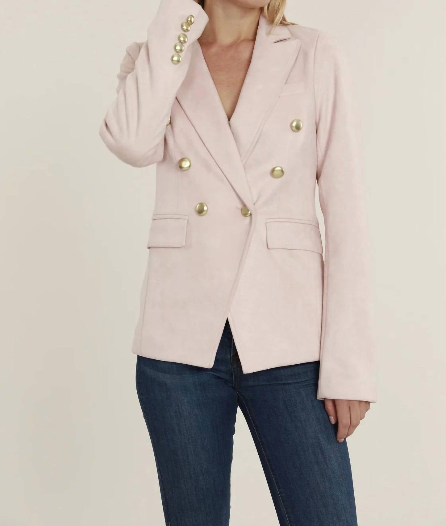 Dolce Cabo - Faux Suede Doubled Breasted Blazer