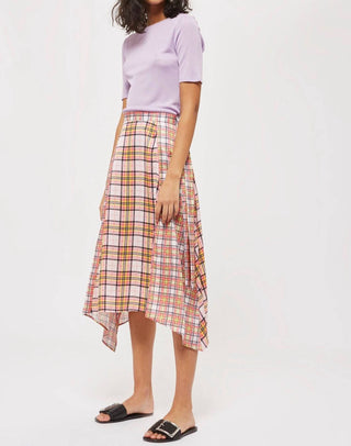 Topshop - Saia midi xadrez assimétrica