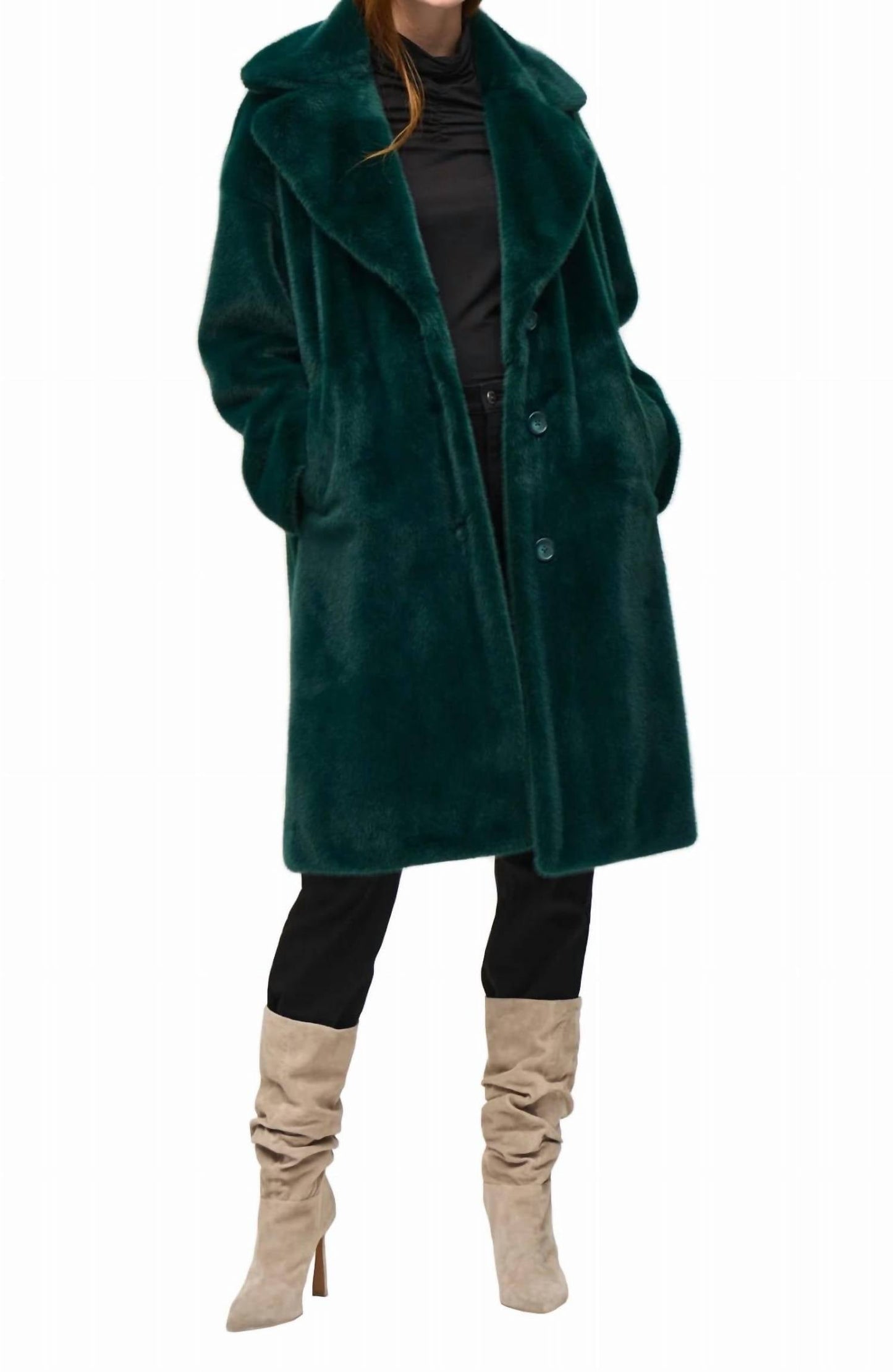 Joseph Ribkoff - Faux Fur Straight Coat