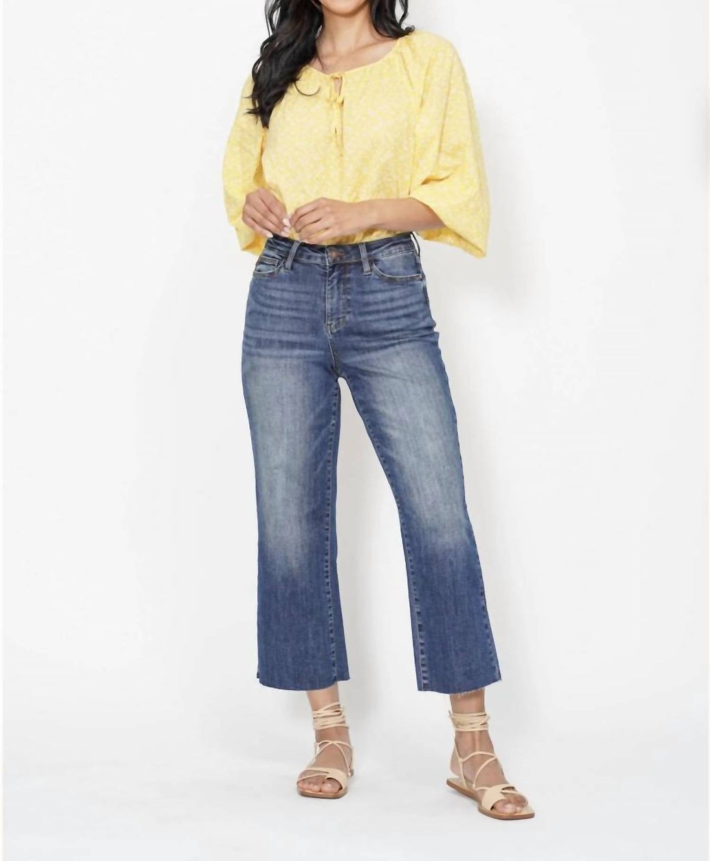 Judy Blue - Cropped Raw Hem Jeans