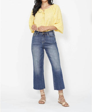 Judy Blue - Calça jeans cropped com bainha crua