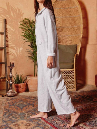 Bucketlist - French Terry Boxy Button Up Jumpsuit