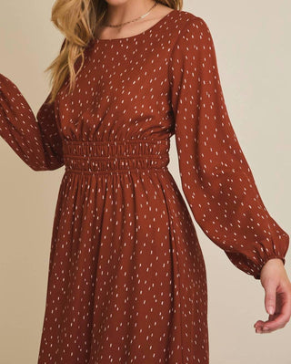 Gilli - Sammy Round Neck Long Sleeve Mini Dress