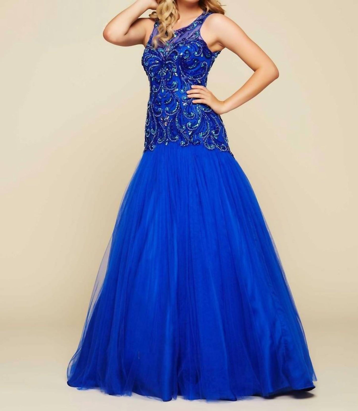 Mac Duggal - Vestido de festa com decote aberto e contas