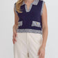 Entro - Collared Sleeveless Top