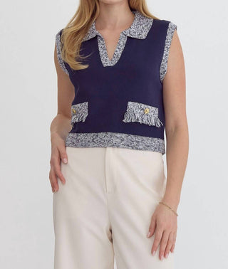 Entro - Blusa sem mangas com gola