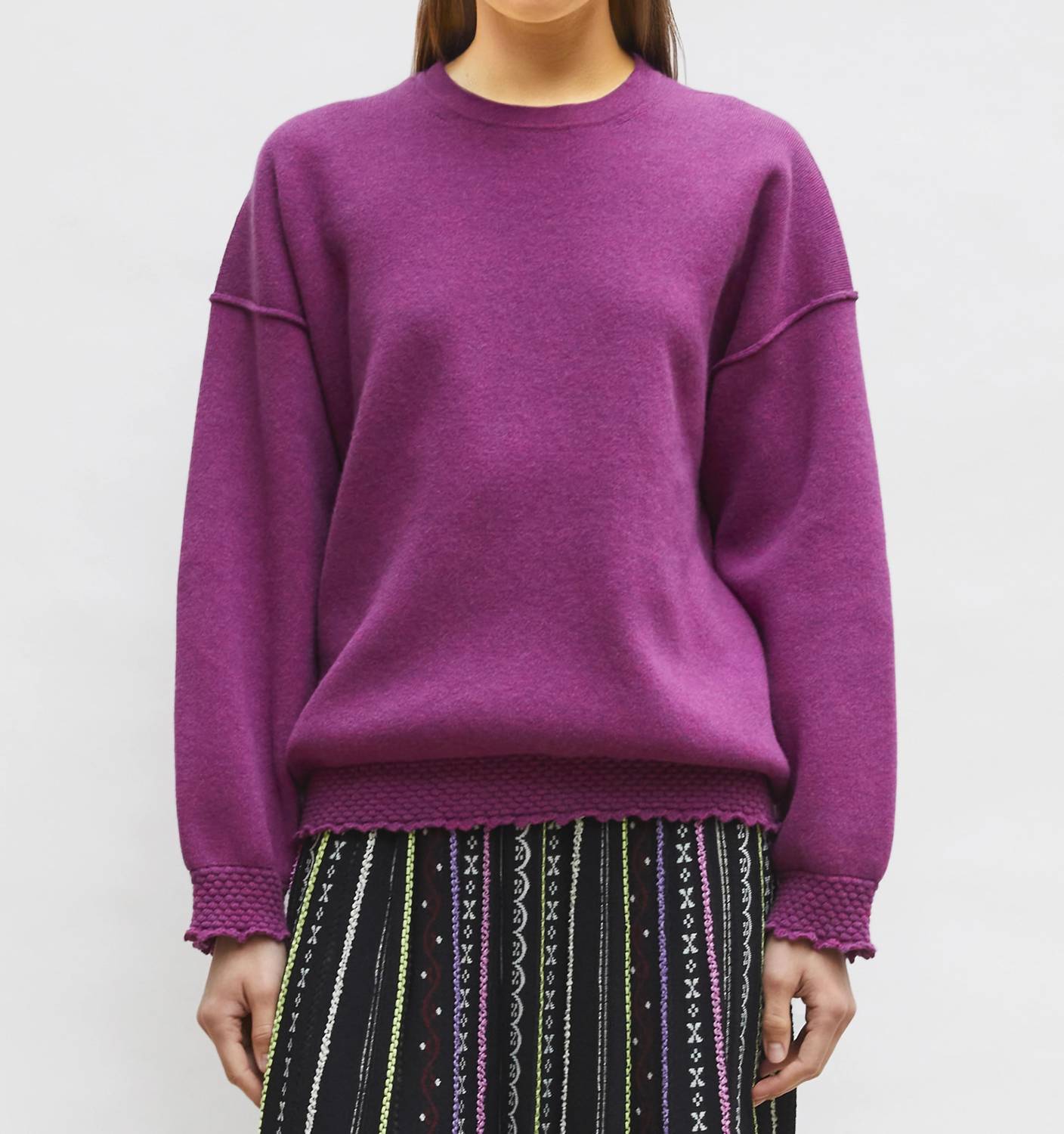 Molli - Loose Sweatshirt With Smocked Edgings