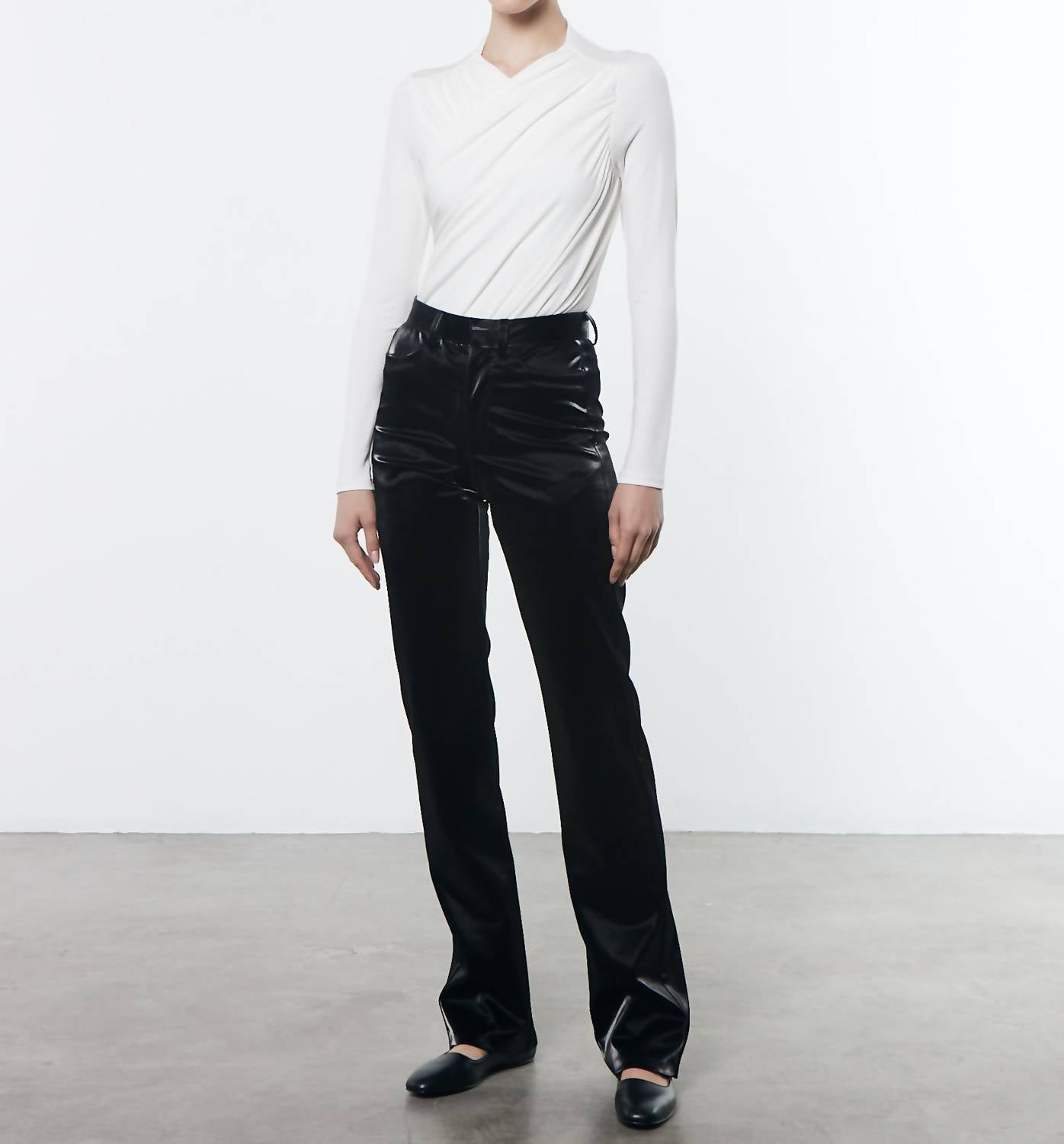 Enza Costa - MATTE JERSEY L/S WRAP BODYSUIT